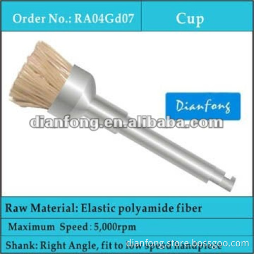 mini RA shank elastic polyamide fiber with aluminum oxide cup shape dental disposable brush